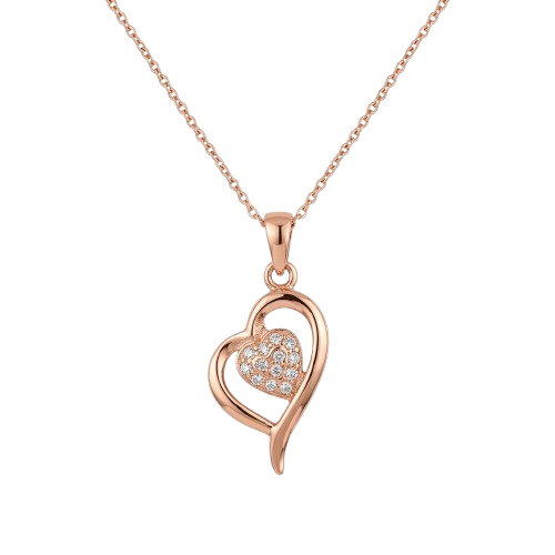 Rose Gold Heart Pendant Necklace